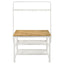 Prager - 3 Piece Kitchen Island Counter Table Set With Overhead Rack And Backless Stools - White