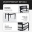 Outdoor Patio Dining Chairs With Outdoor Grade Sunbrella Fabric Cushions, Tapered Feet (Set of 4) - Ember Black