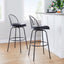 Riley - Claire Farmhouse Fixed Height Barstool With Swivel With Round Footrest (Set of 2)