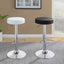 Adjustable Hydraulic Bar Stool With Base And Padded Seat - Black / Silver