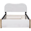 Upholstered Platform Bed With Wood Supporting Feet And Trundle