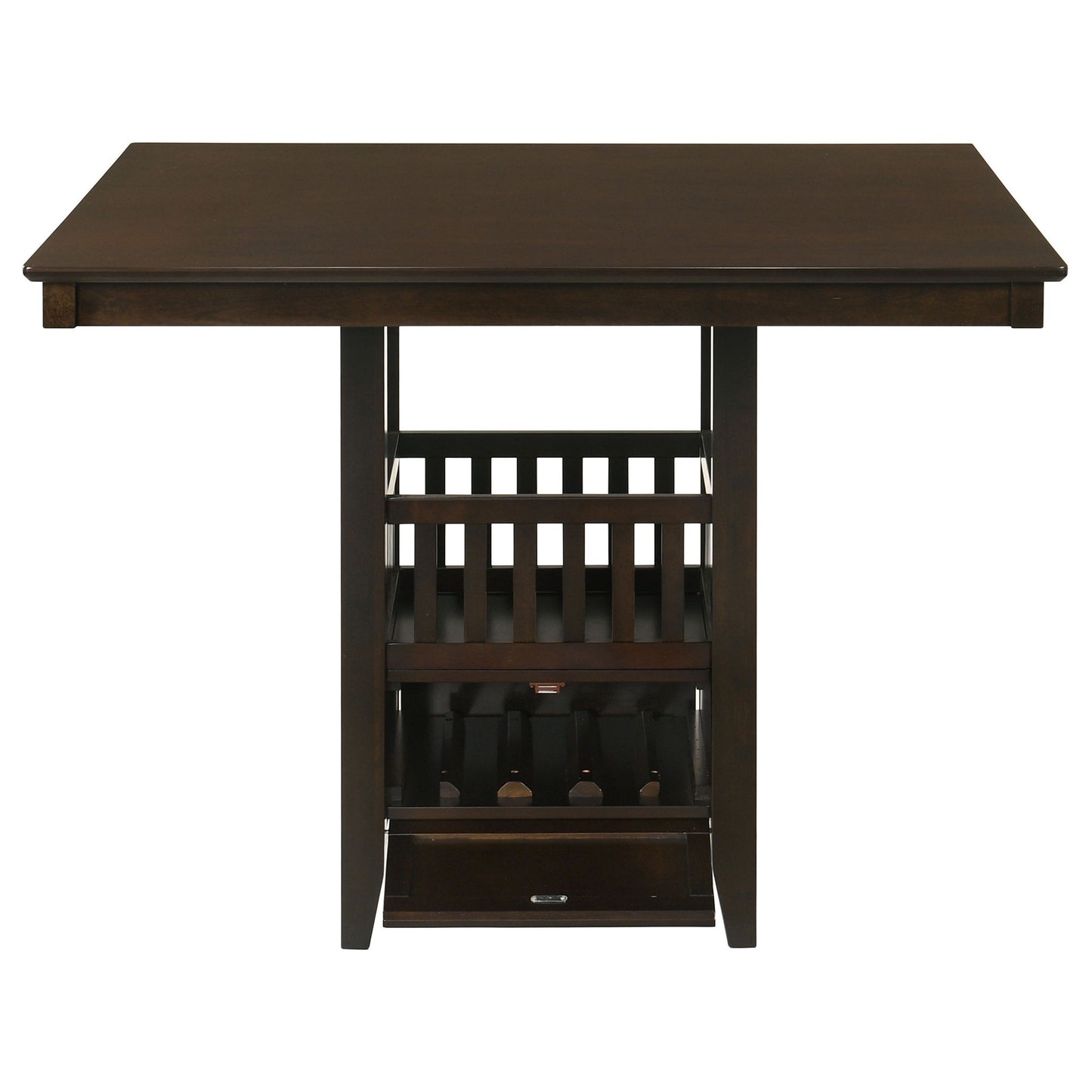 Finley - Square Counter Table With Storage Pedestal Dining Table - Espresso