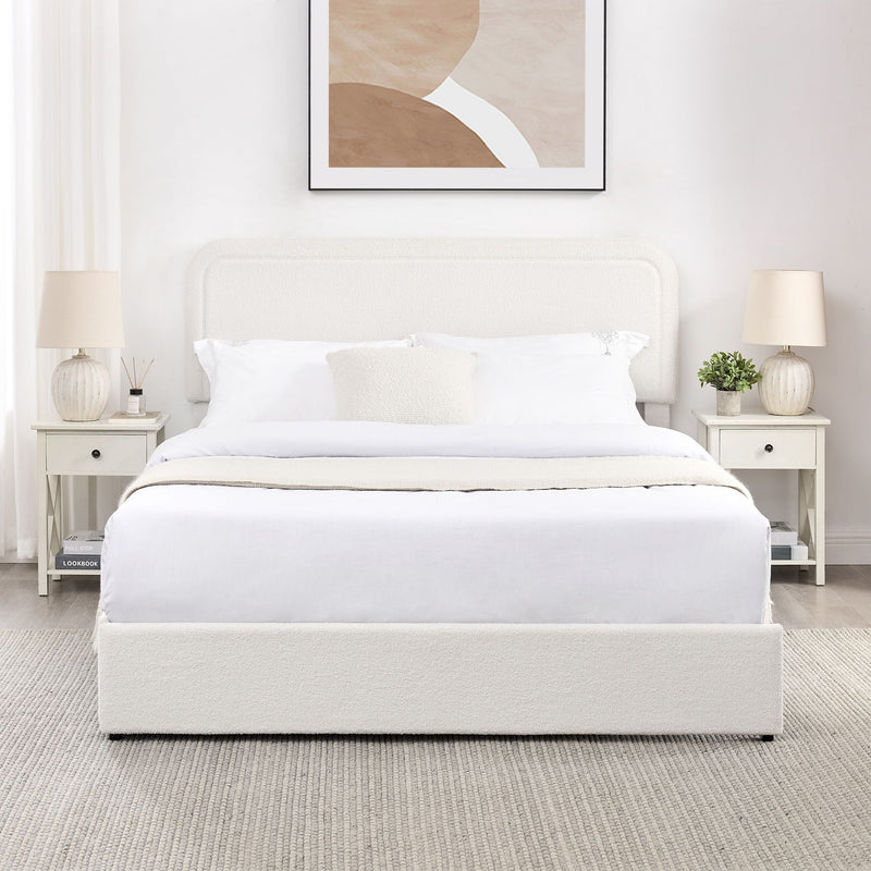 Liv - Cama plataforma tapizada con cajones patentada