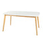 Dining Table With Splayed Rubberwood Legs & Faux Wood Tabletop, - White Oak