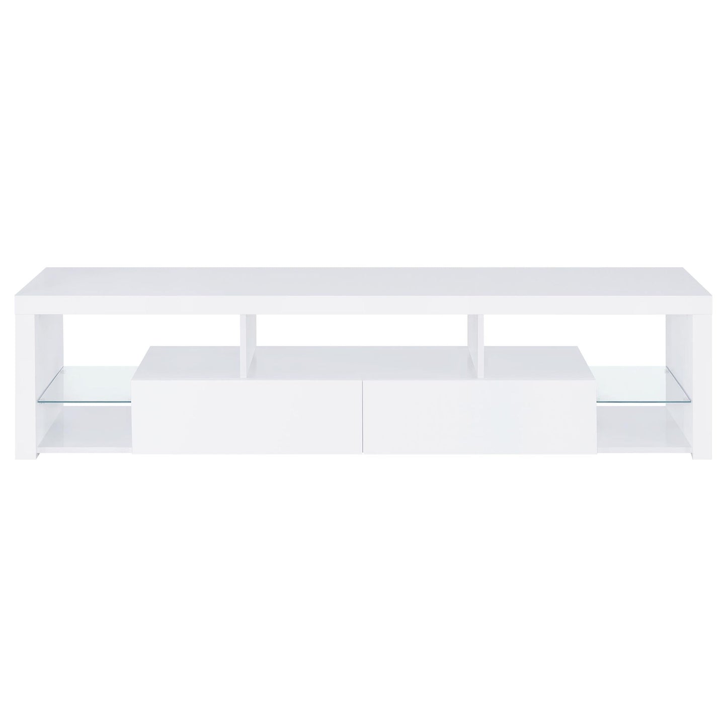 Lance - 3 Piece TV Entertainment Center With Shelves - Gloss White