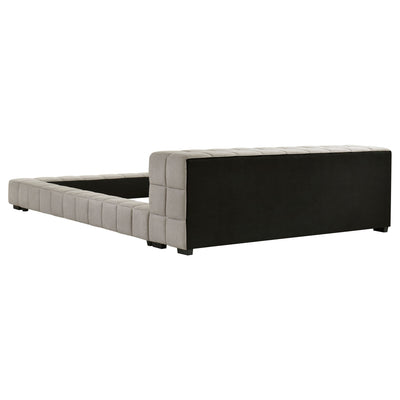 Kinsley - Upholstered Full Platform Bed With Low Profile And Tufted Headboard - Taupe