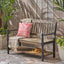 Slatted Bench With Built In Shelf