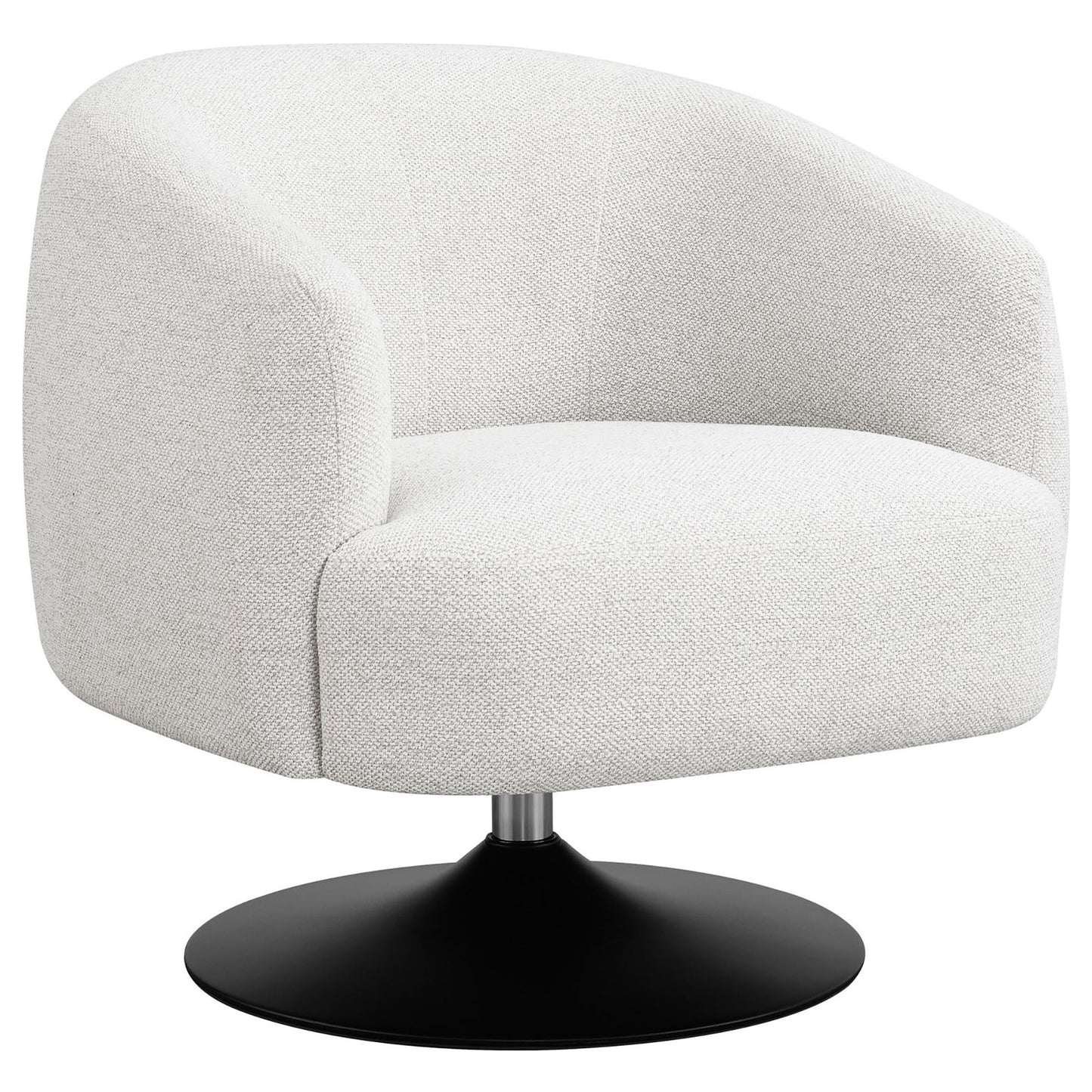 Upholstered Swivel Accent Chair, 360 Degree Rotation - Beige