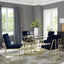 Krista - Round Glass Top Dining Table - Gold