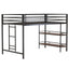 Adam - Twin Loft Bunk Bed With Cinnamon Wood Shelf - Black