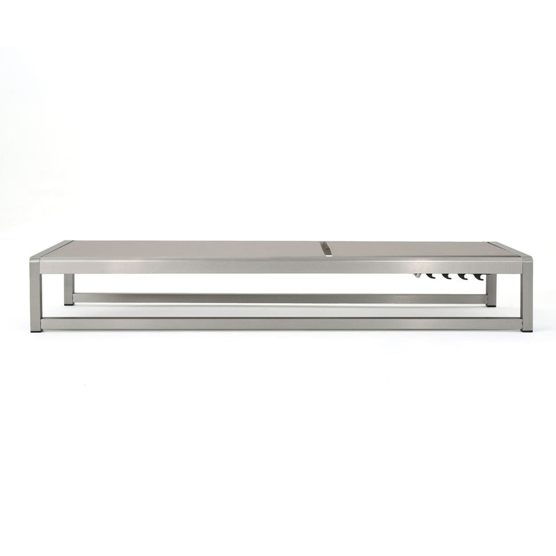 Outdoor Chaise Lounge (Set of 2) With Adjustable Aluminum Frame And Textilene Mesh Seating - Gray