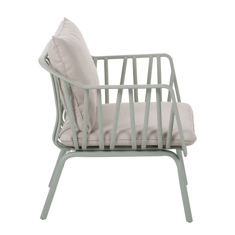 Huron - Outdoor Patio Club Chair (Set of 2) - Beige / Light Green