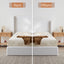 Carmen - King Size Upholstered Wingback Bed - White