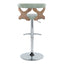 Gardenia - Contemporary Adjustable Barstool With Swivel / Rounded T Footrest (Set of 2)