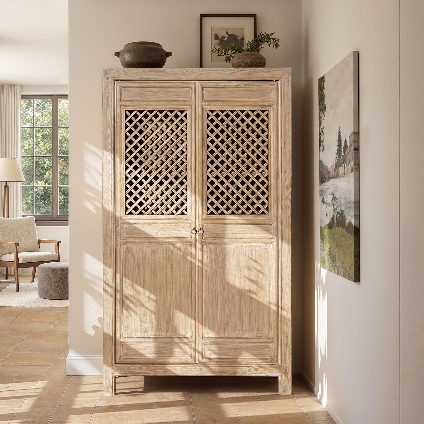 Arden - 2 Door Bookcase Storage Cabinet - Natural