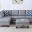 Irine - Sectional Sofa With Ottoman - Gray