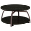 Round Coffee Table With Storage Shelf - Black