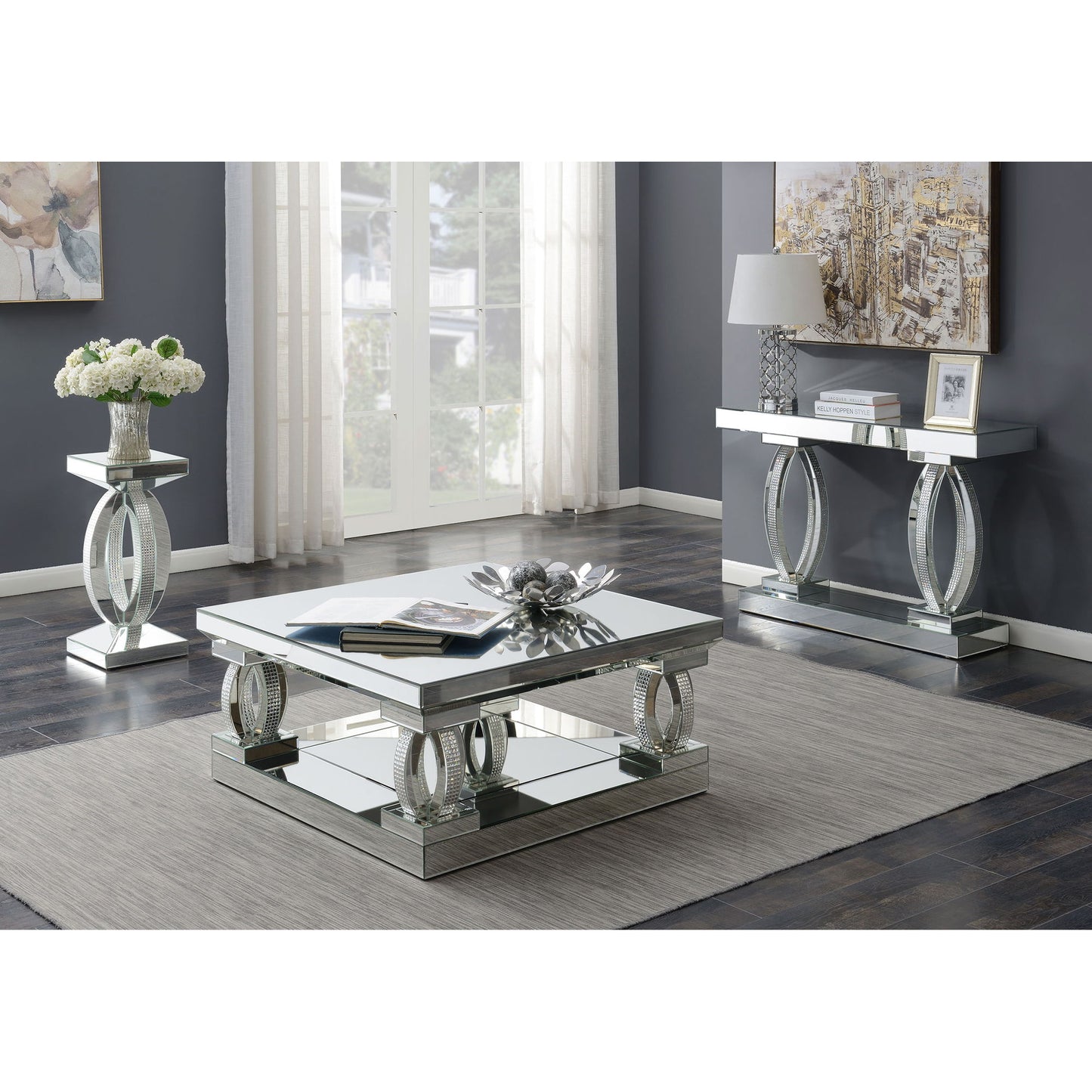 Shannon - Square Coffee Table - Silver