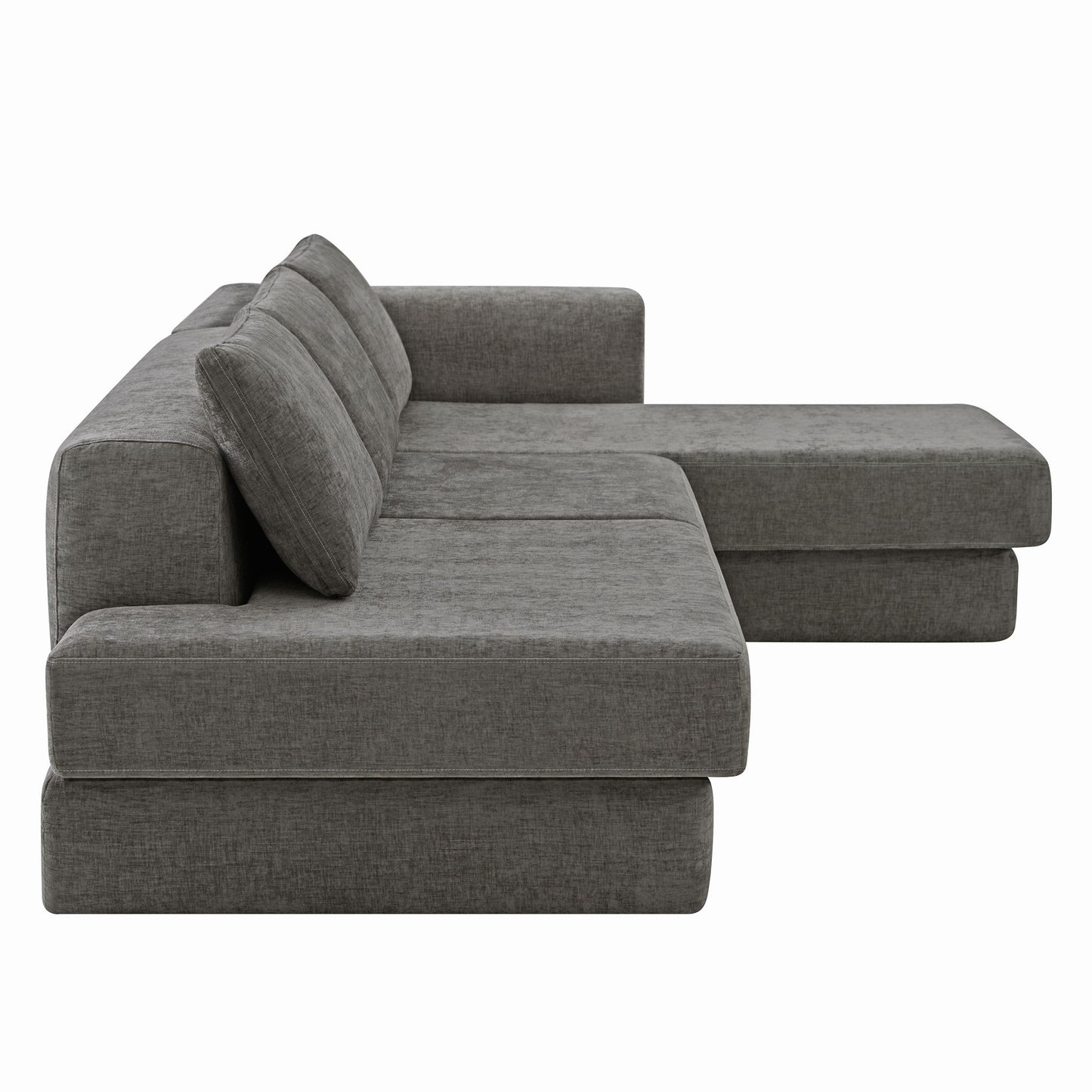 L-Shaped Modular Sofa With Double Layer Cushion