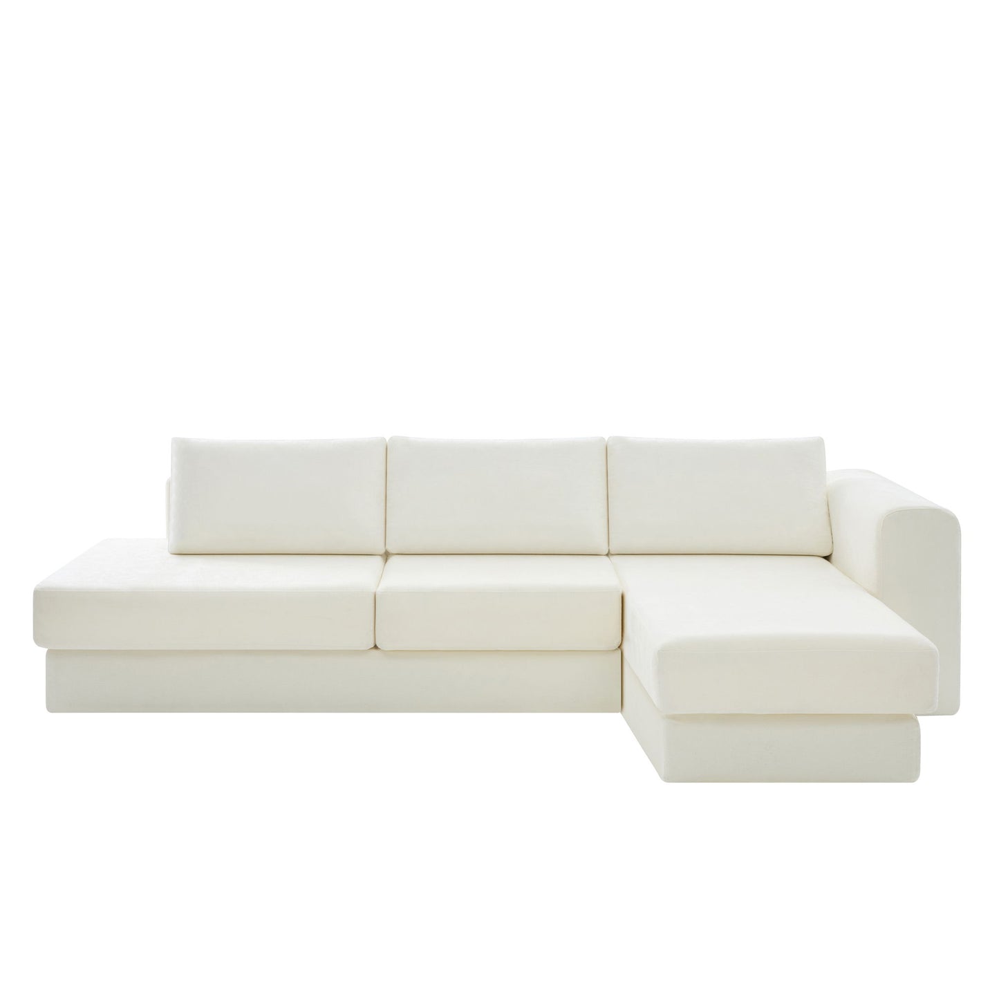 L-Shaped Modular Sofa With Double Layer Cushion