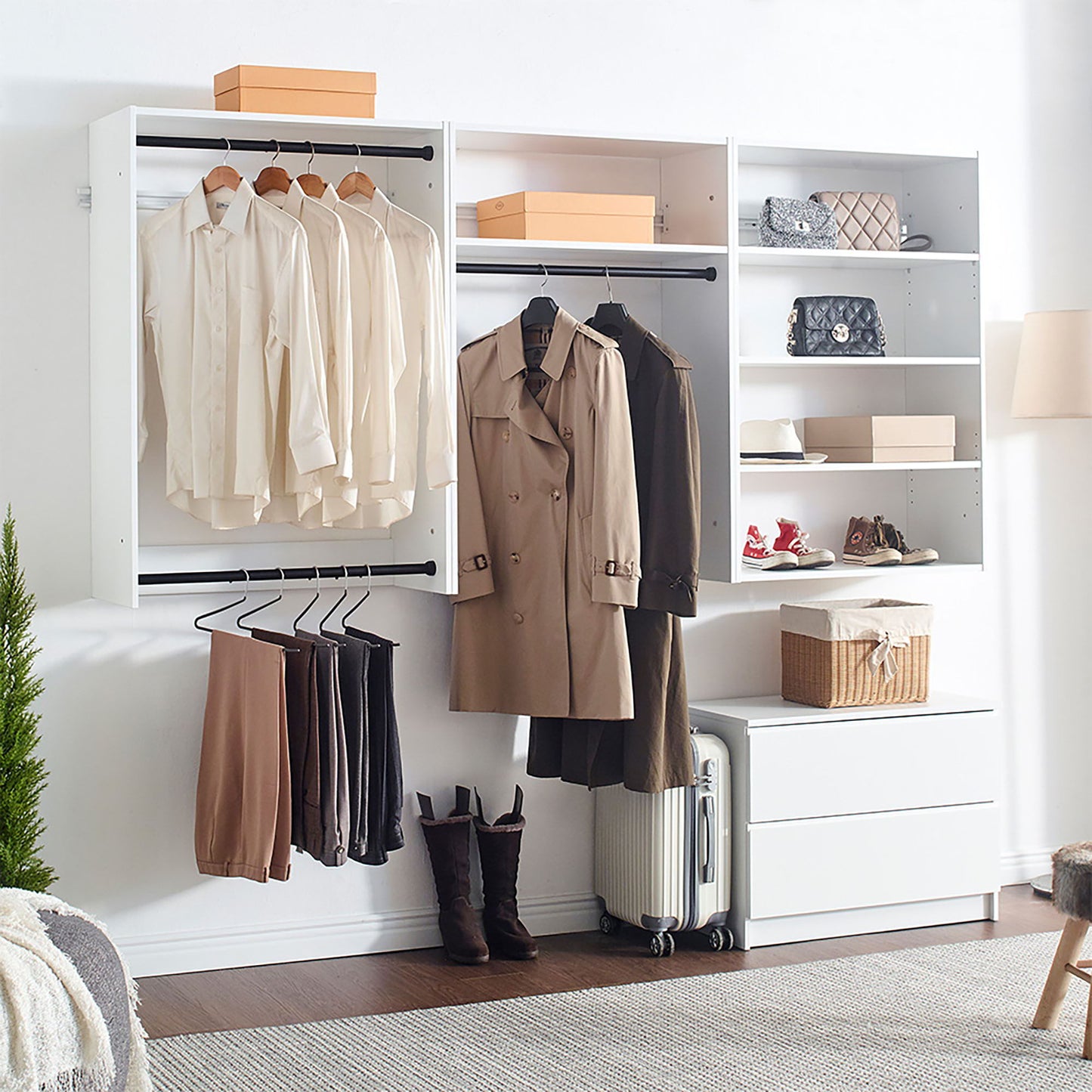 Devi - Wall Mounted Wood Closet System & Modular Units