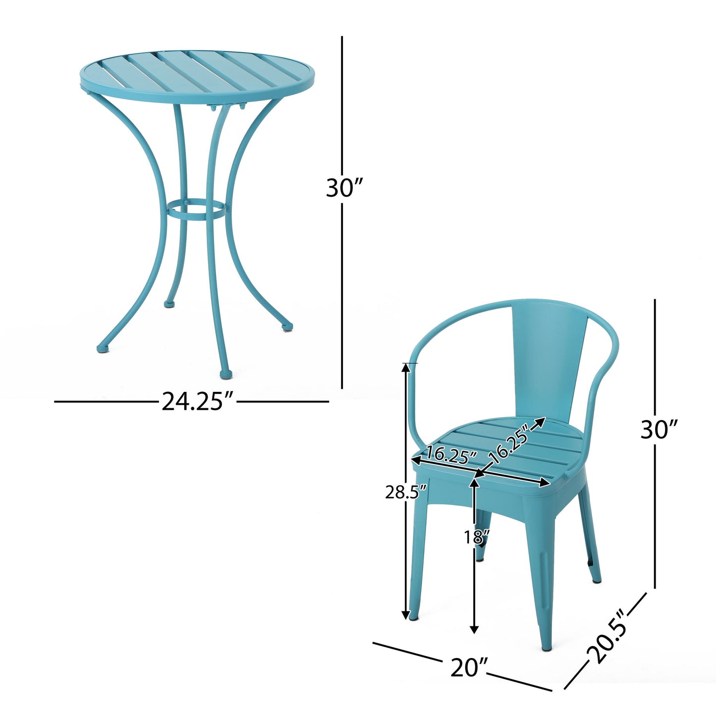 Yearn - 3 Piece Bistro Set With Table And 2 Chairs