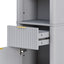 Tall Bathroom Storage Cabinet With Adjustable Shelves And 1 Drawer & Door