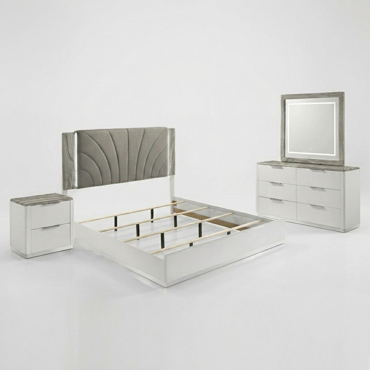 Jazz - Bedroom Set With LED Upholstered Headboard