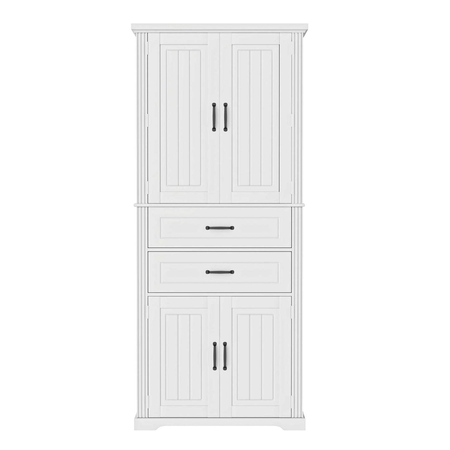 Multi Functional Storage Cabinet With Adjustable Shelves, 2 Drawers, Door Shelves