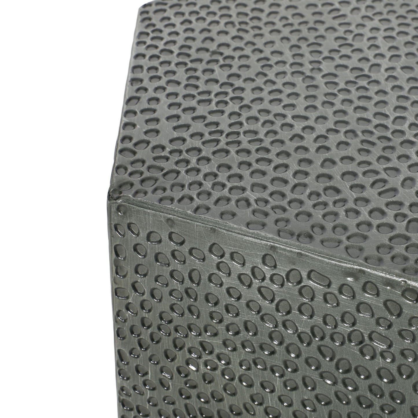 Modern Hammered Iron Geometric End Table
