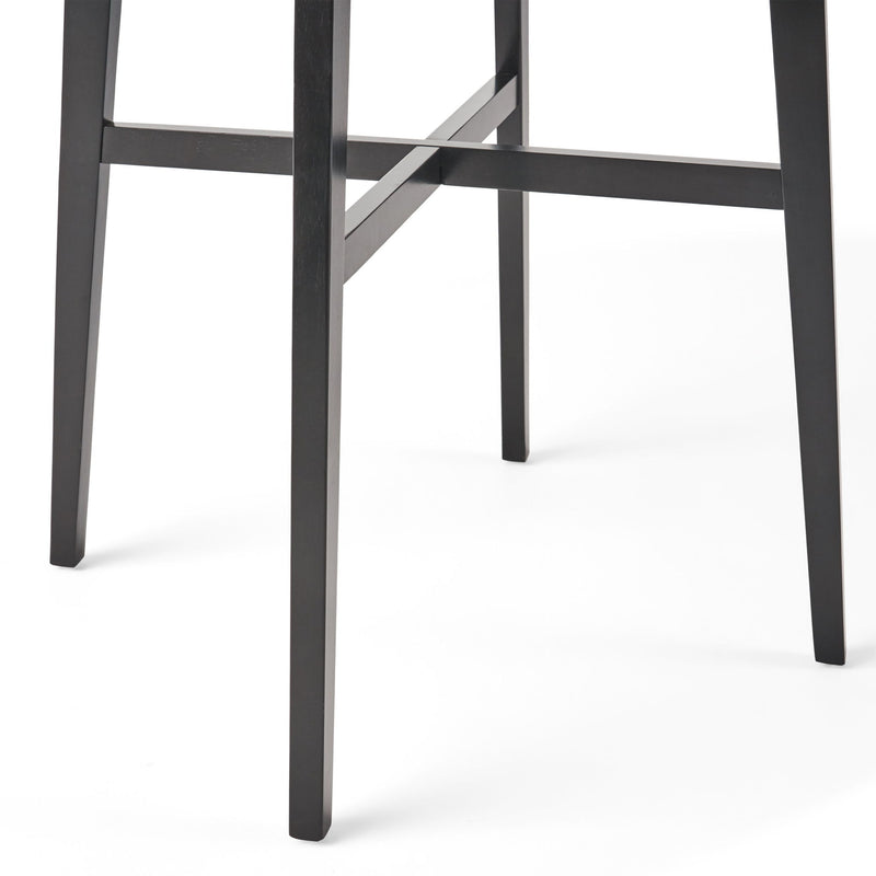 Modern Bar Height Dining Table, Rubberwood Legs And Laminate Table Top, Paladina Marble - Gray / Black