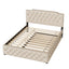 Upholstered Platform Bed With Trundle And 2 Sets Of USB Ports On Each Side, Fabric