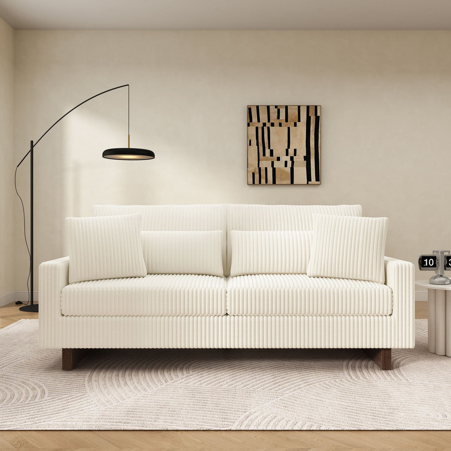 Modern Loveseat Sofa With 4 Pillows