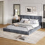Upholstered Platform Bed Frame With Tufted Headboard