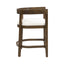 Modern Rubberwood Counter Stool Set With Upholstered Seats