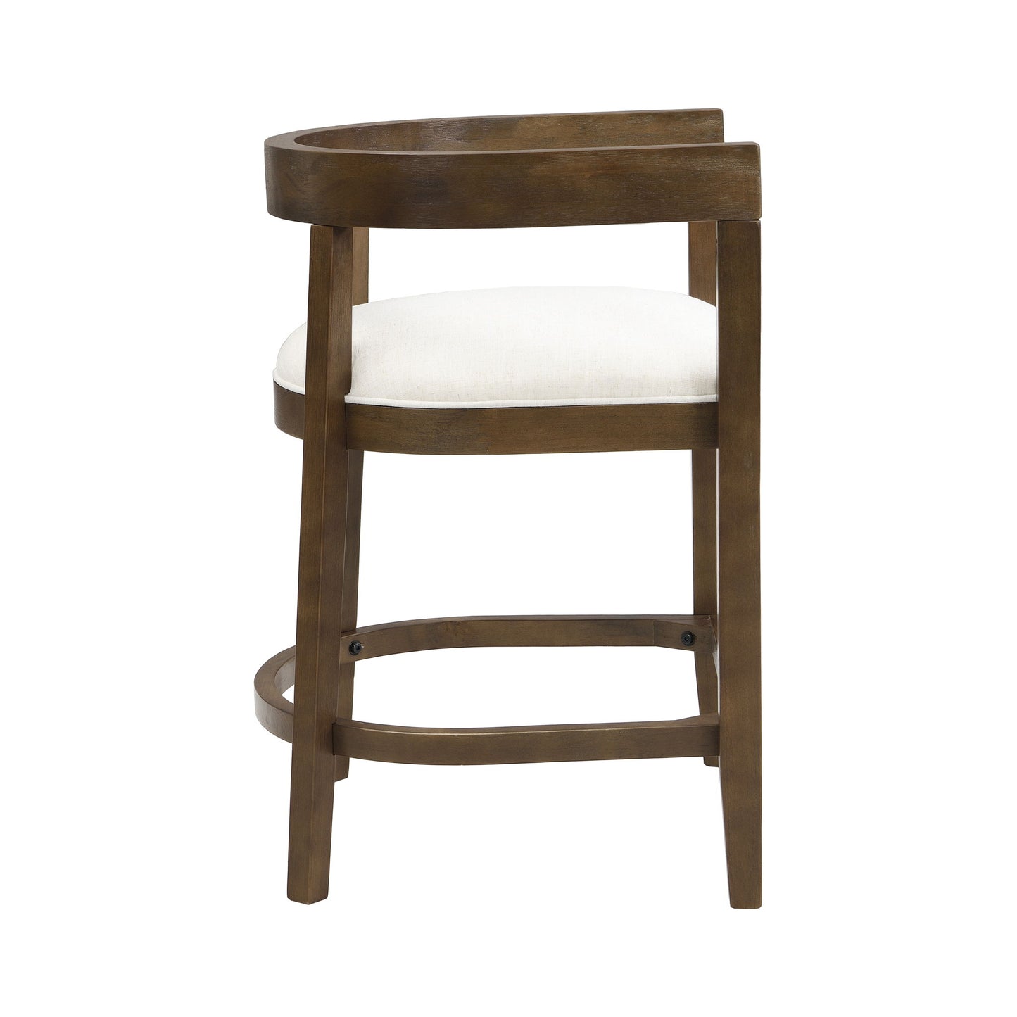 Modern Rubberwood Counter Stool Set With Upholstered Seats