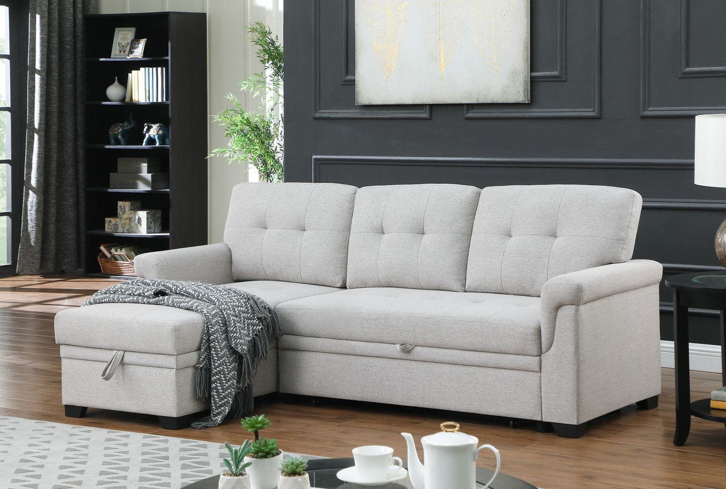 Lucca - Reversible Sleeper Sectional Sofa With Storage Chaise