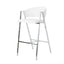 Modern Bar Stools With Low Back And Arms And Durable Metal Frame (Set of 2) - Ivory