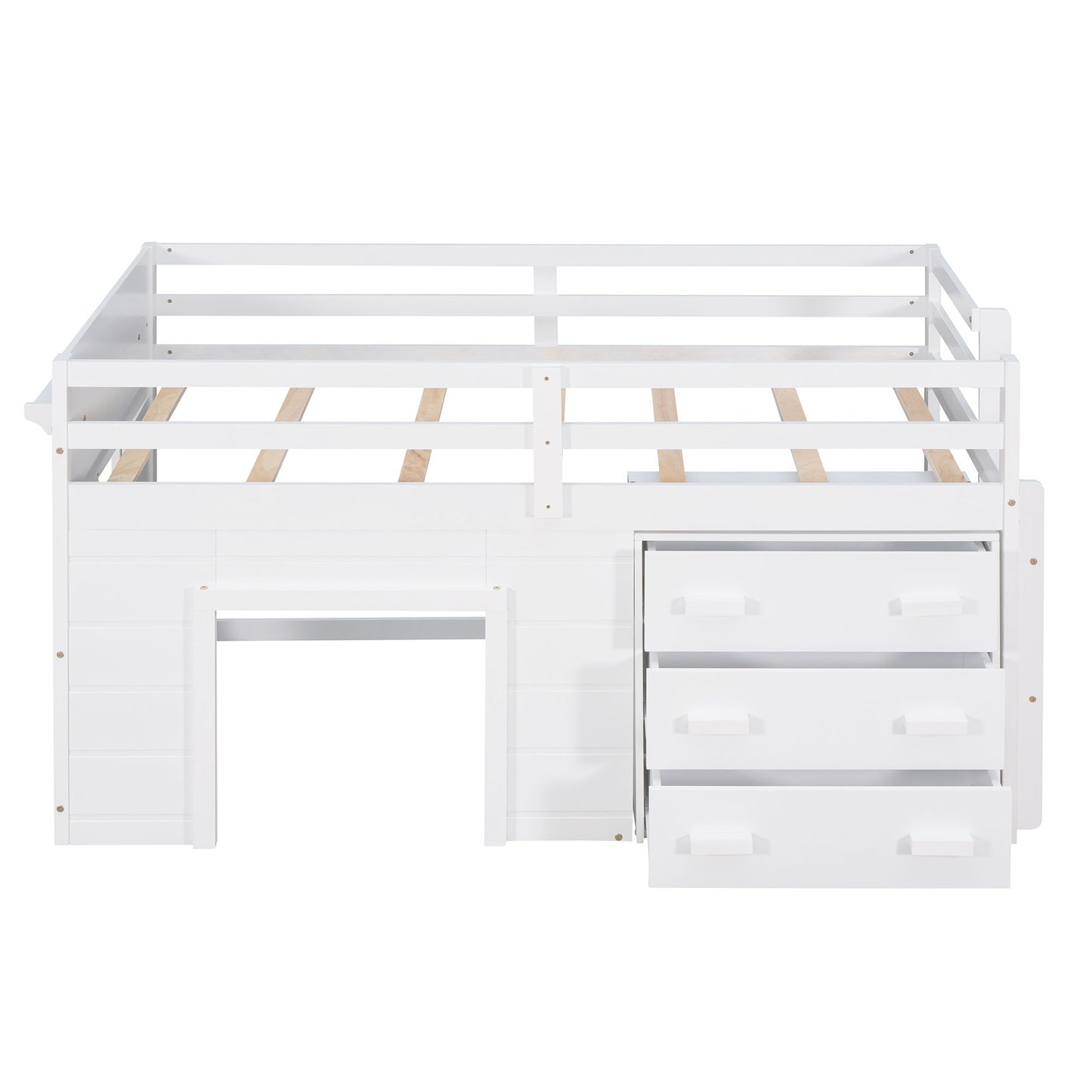Loft Bed With Cabinet And Shelf