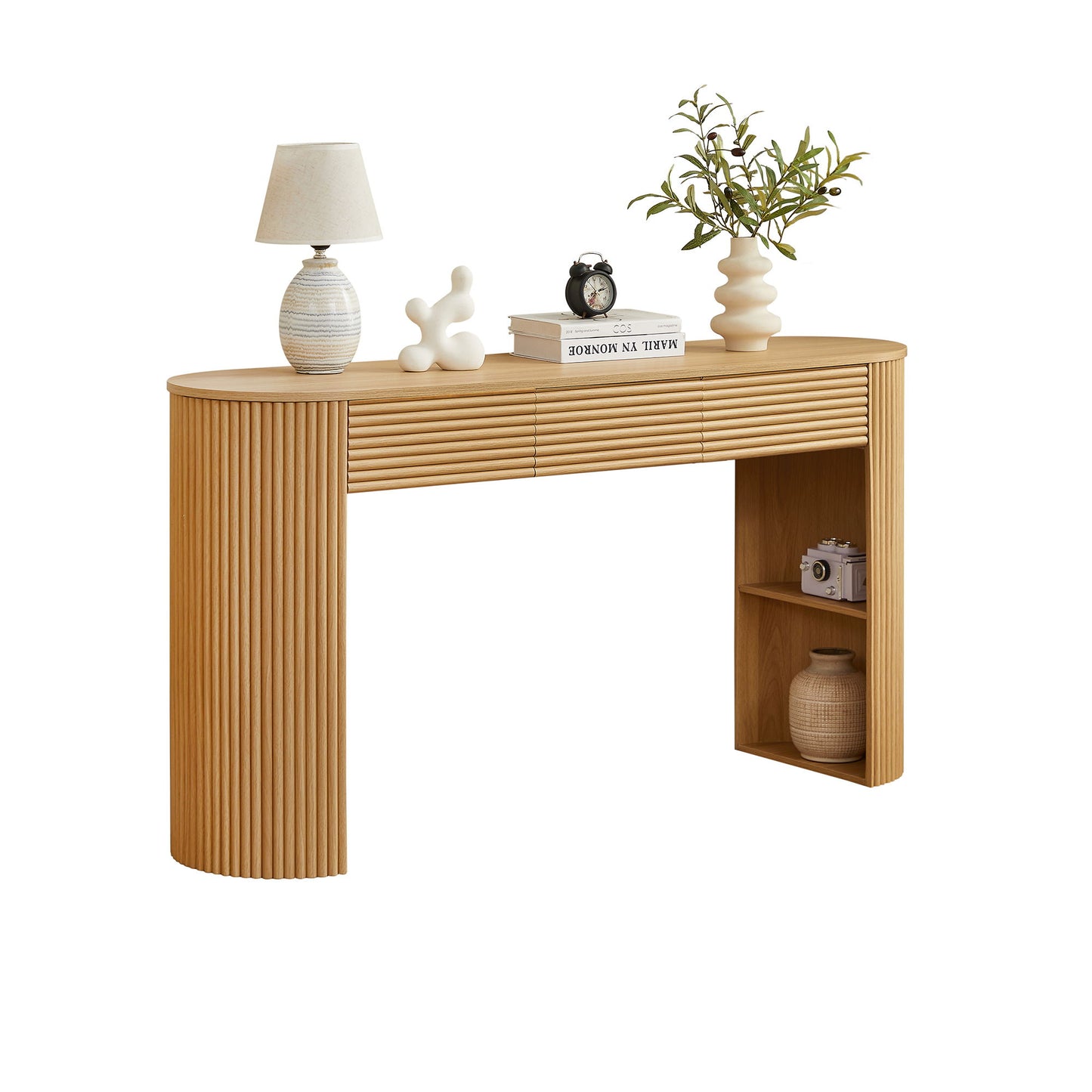 Retro Console Table With Storage, 3 Drawers