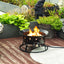 Propane Gas Fire Pit Table, 50000 Btu Round For Outside Patio - Black