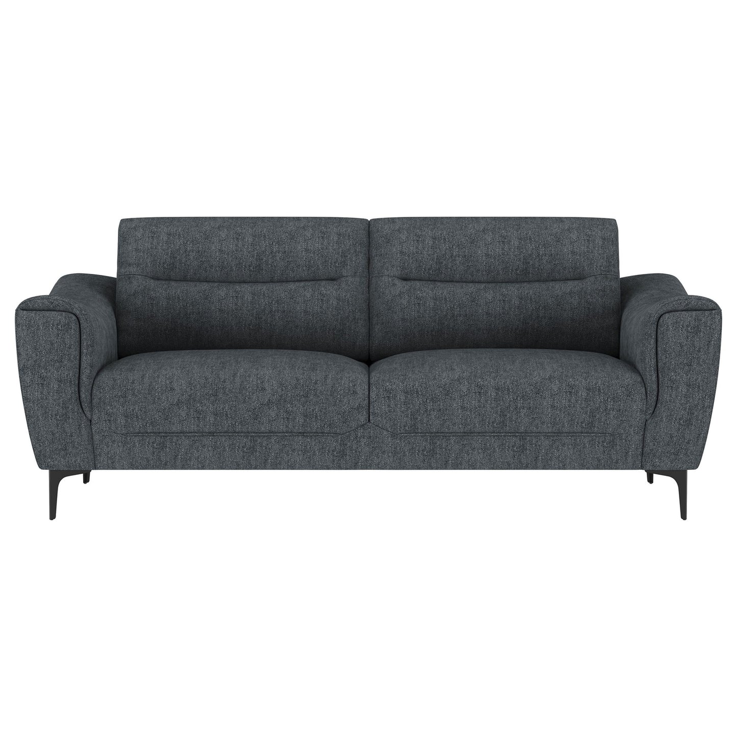 Oberle - 2 Piece Upholstered Sofa Set With Pocket Coil Seating - Charcoal
