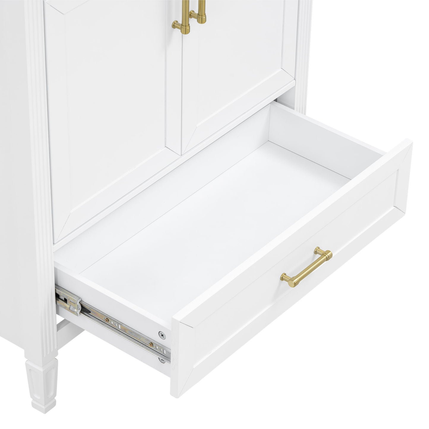 Elegant Fluted Bathroom Vanity With Sink, Soft Close Doors & Drawer
