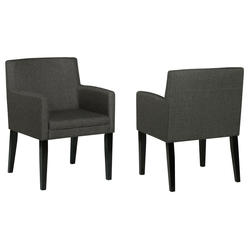 Yorkshire - Silla de comedor tapizada con reposabrazos acolchados (Juego de 2) - Gris
