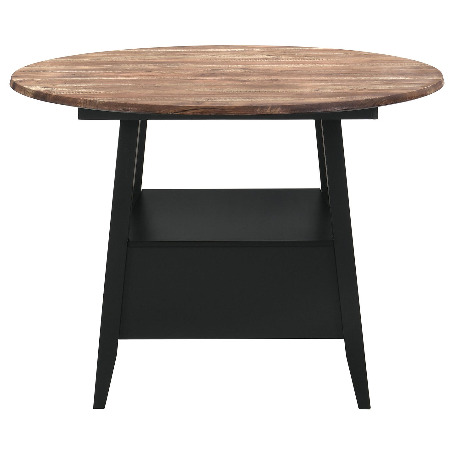 Arunda Yukon - Round Counter Height Dining Table With Pedestal Base And Built In Drawer - Oak