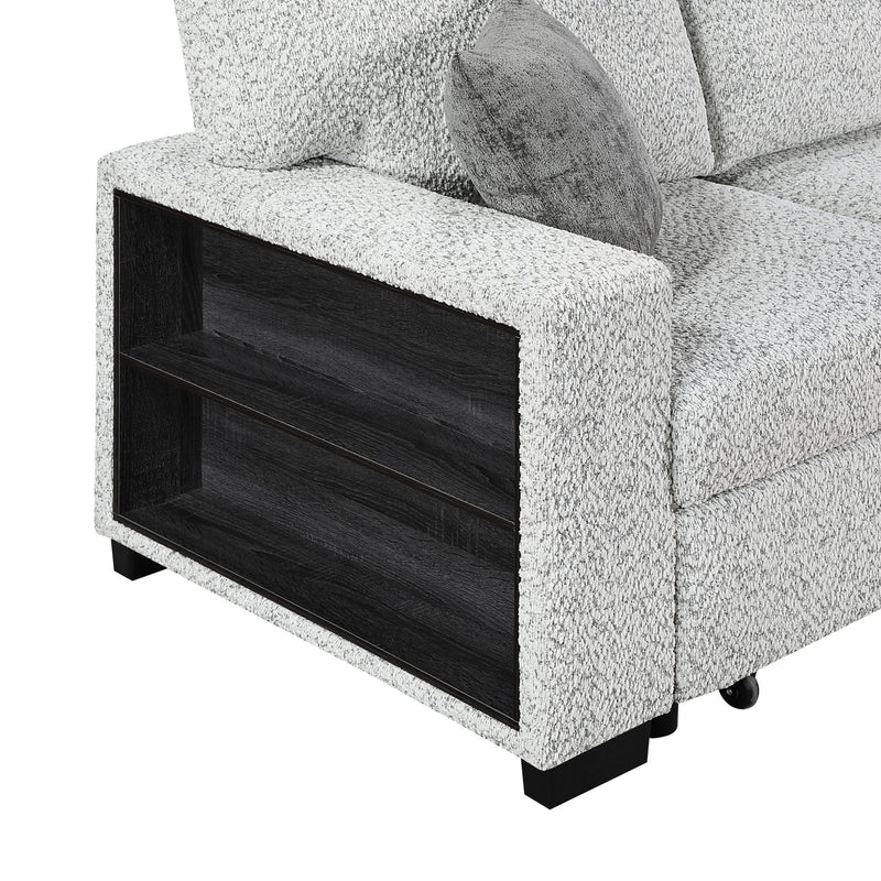 Prato - Sofa With Pull Out Sleeper And USB - Gray