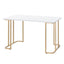 Estie - Writing Desk - White / Gold