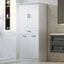 Modern Bathroom Storage Cabinet With Two Laundry Baskets, One Drawer, Adjustable Shelf