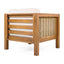 Outdoor Club Chair With Rope Arm And Cushions - Beige / Teak