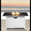 Outdoor 43" Rectangular Fire Pit Table With Adjustable Flame Control - White